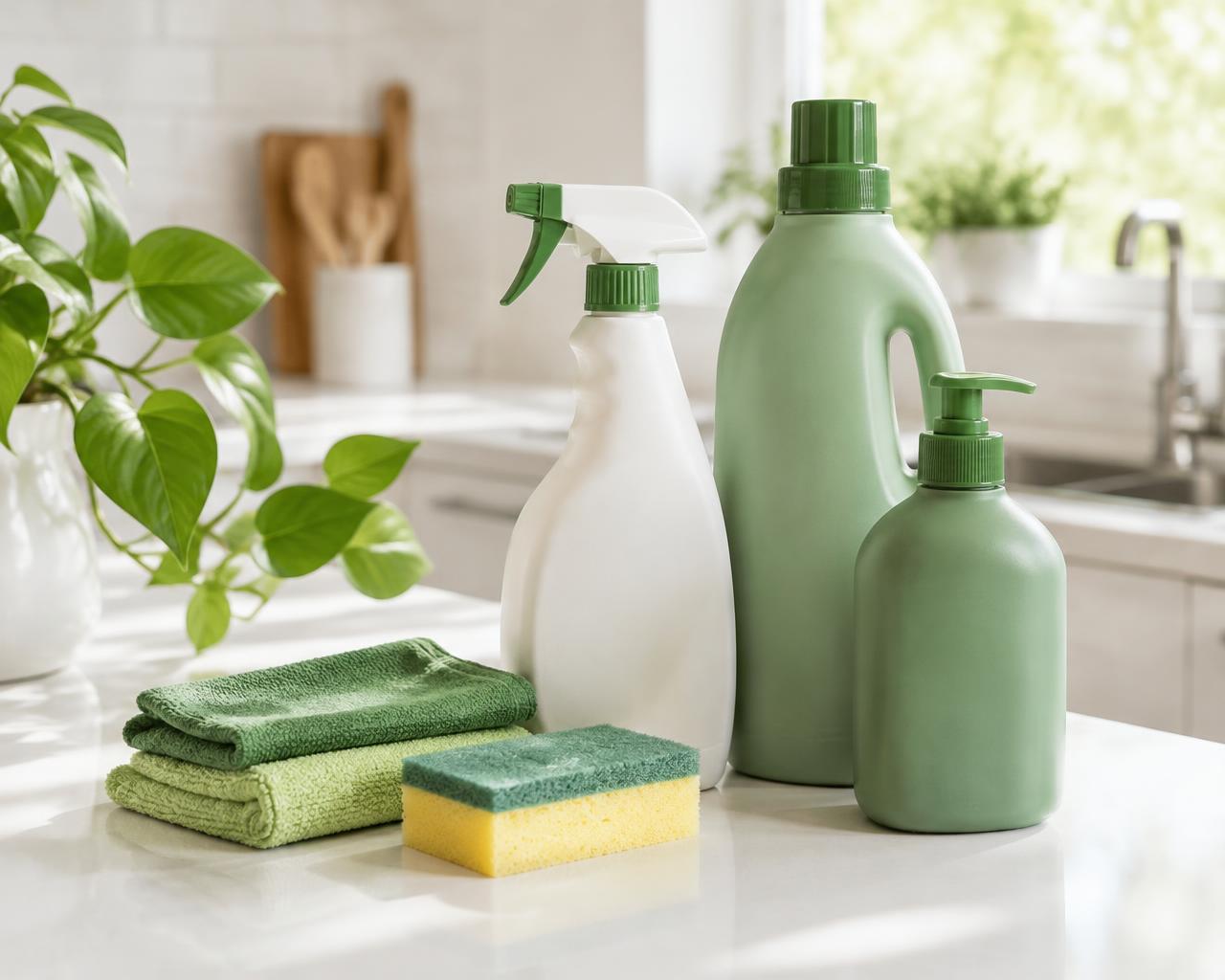 Produits de nettoyage doux pour la nature et chiffons